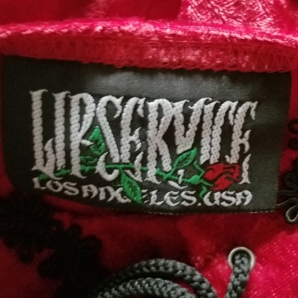 Lip Service — Red Velvet Lace-Up Tunic (Drew Bernstein Era, 1993) - Picture 9 of 9